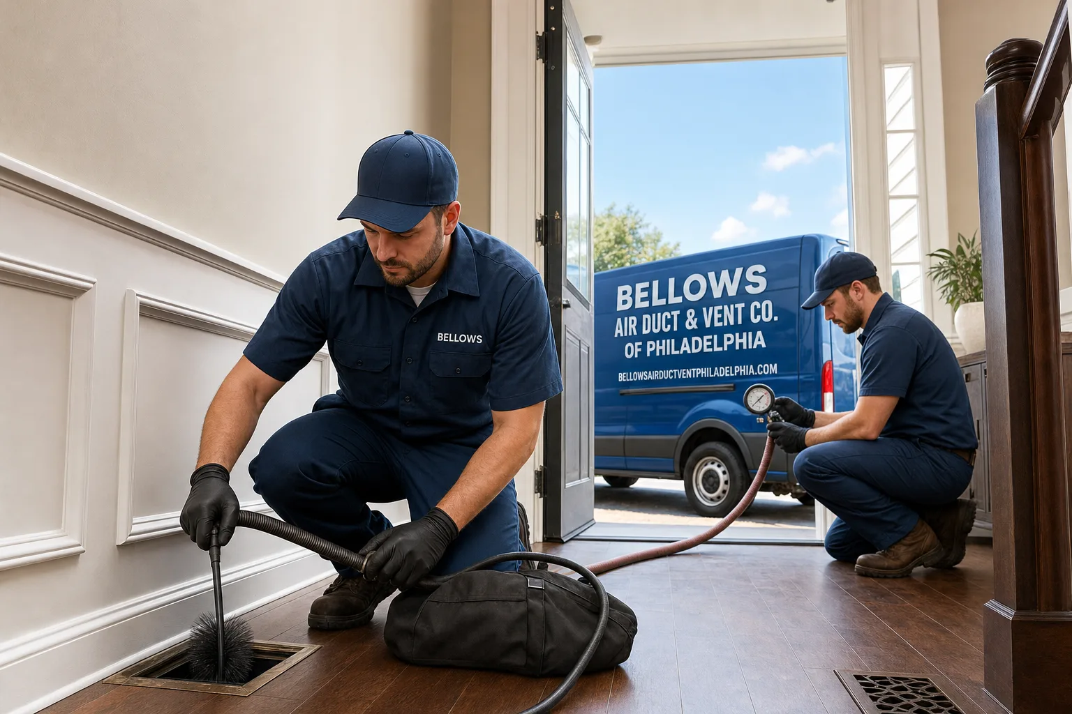 Bellows Air Duct & Vent Co. of Philadelphia air duct cleaning team